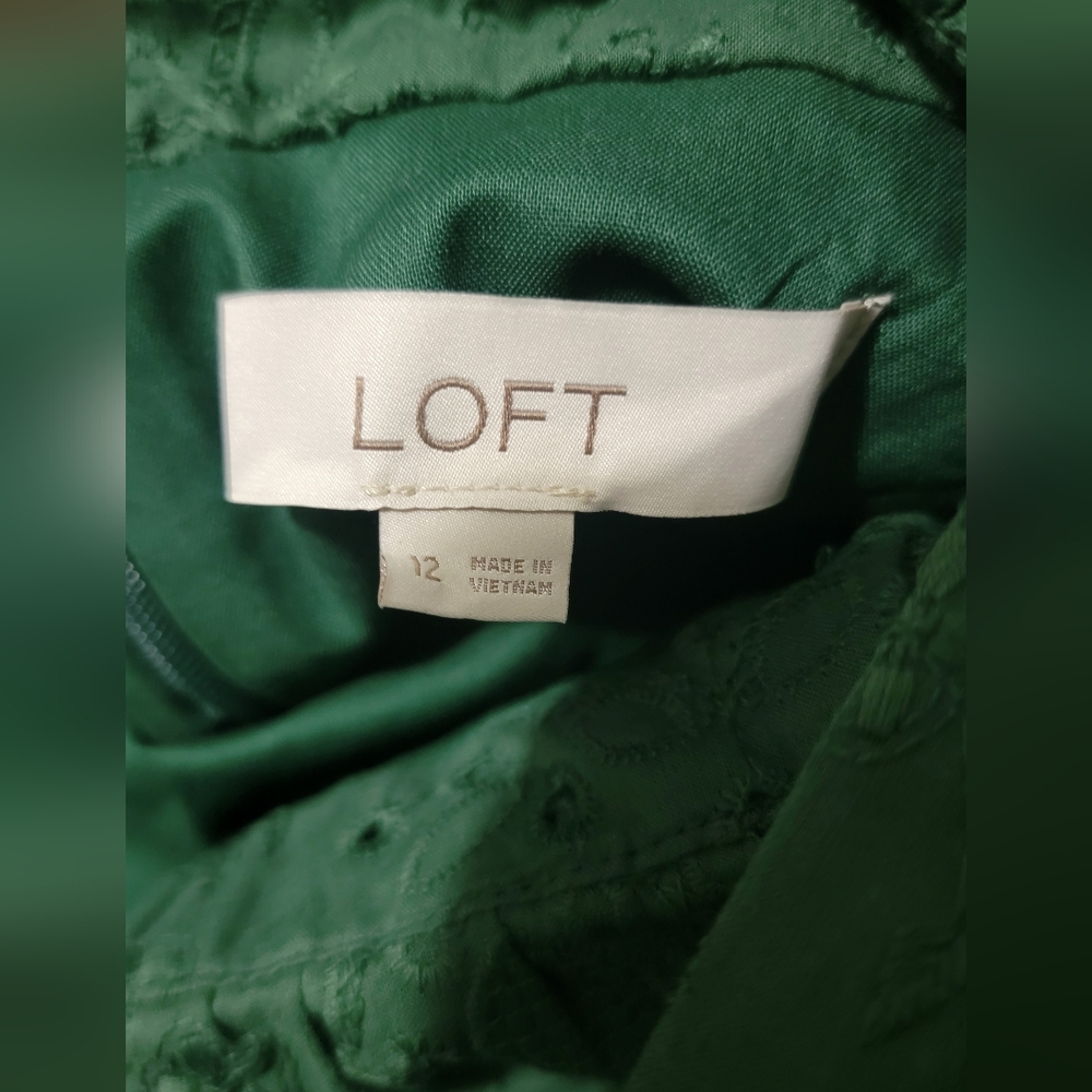LOFT Dark Green Midi Dress - Picture 4 of 5